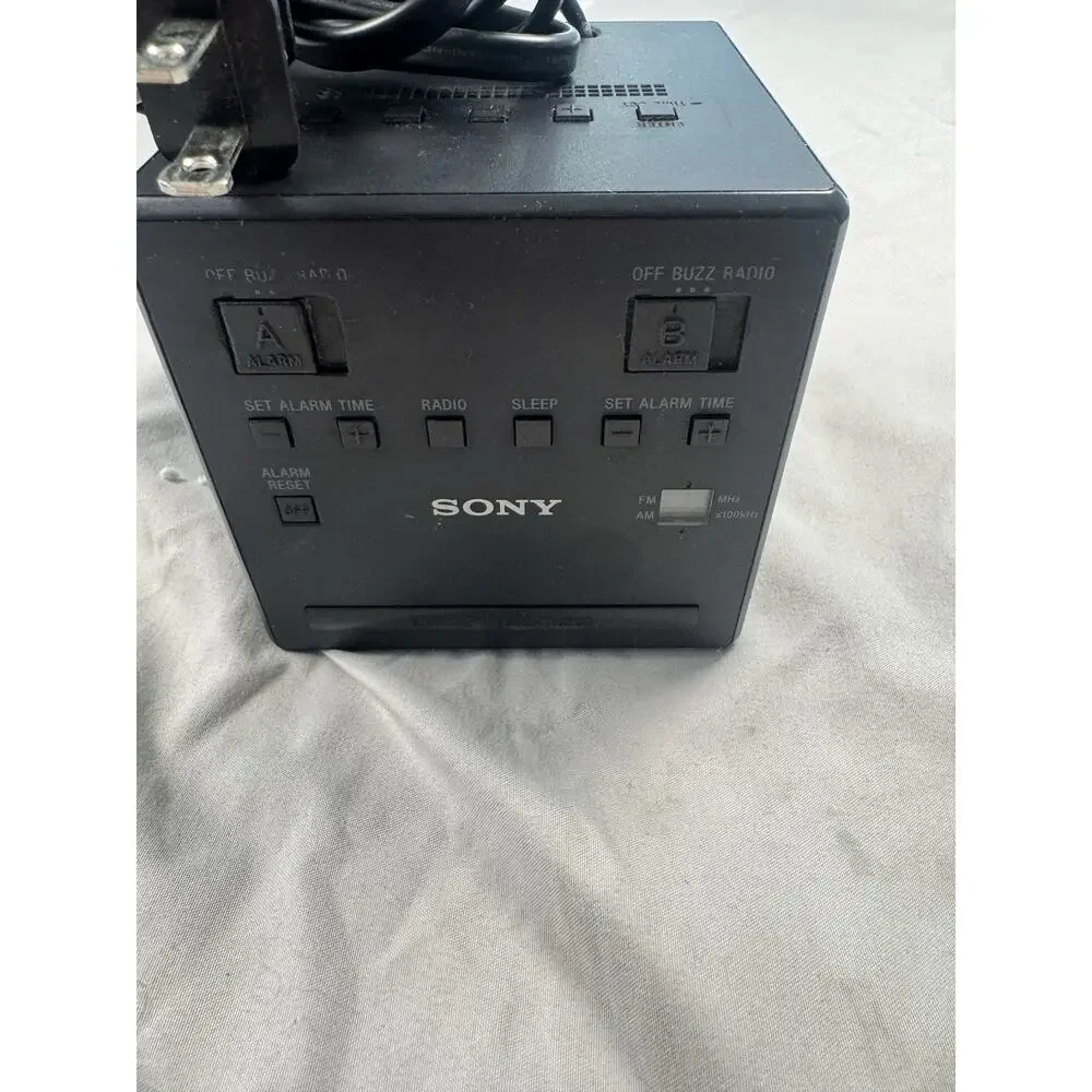Sony ICF-C1T Mirror Alarm Clock AM FM Radio Dual Alarm Black Tested Works